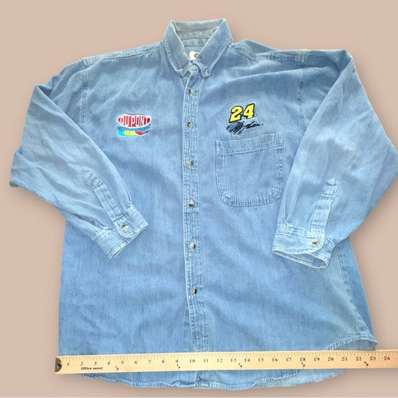 Vintage Jeff Gordon #24 Dupont NASCAR Denim Button Shirt XL Winner’s Circle - Picture 3 of 7